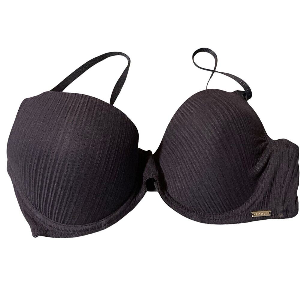 Nautica Intimates Bra Size 36C Navy Blue Push Up Underwire Logo